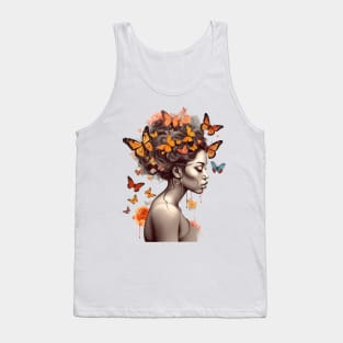 Afro Woman with Butterflies #5 Tank Top